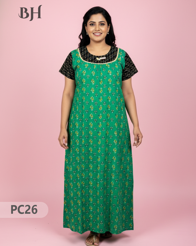 Cotton Printed Nighties | Comfortable Free Size Nightwear for Women
