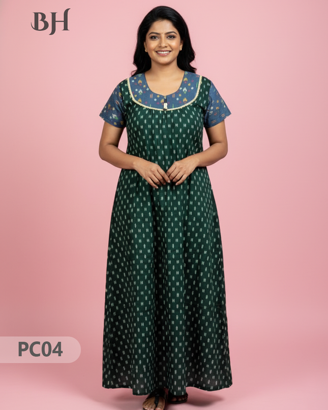 Cotton Printed Nighties | Comfortable Free Size Nightwear for Women
