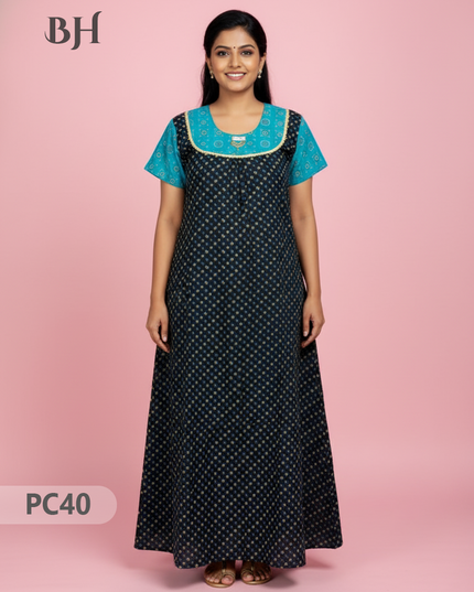 Cotton Printed Nighties | Comfortable Free Size Nightwear for Women