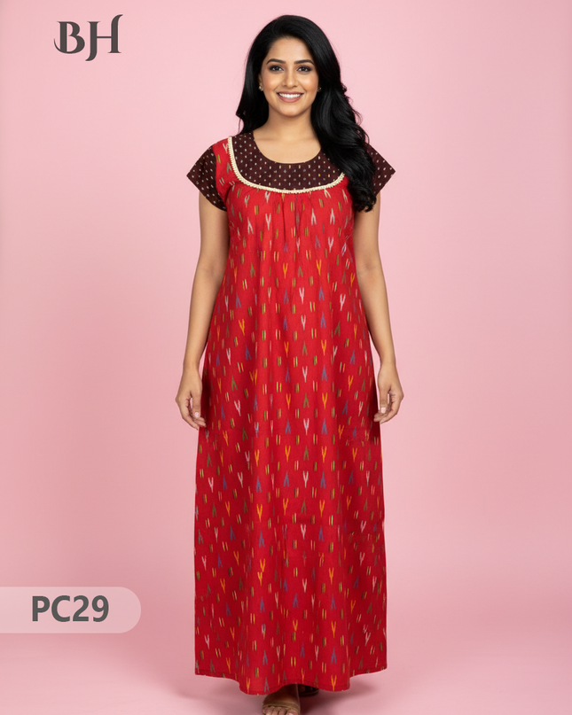 Cotton Printed Nighties | Comfortable Free Size Nightwear for Women