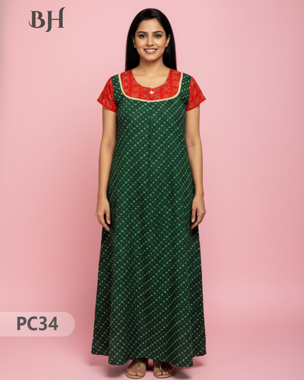 Cotton Printed Nighties | Comfortable Free Size Nightwear for Women