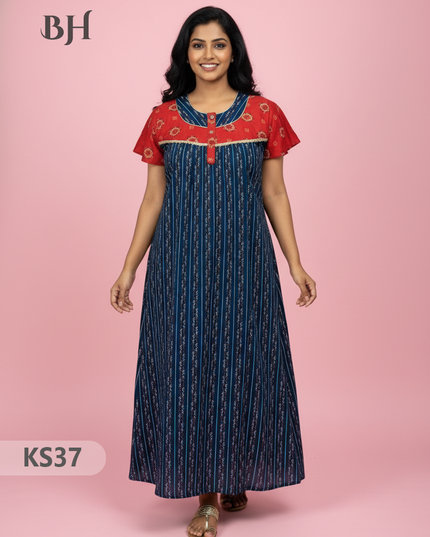 Cotton Printed Nighties | Comfortable Free Size Nightwear for Women