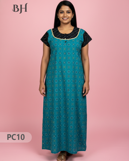 Cotton Printed Nighties | Comfortable Free Size Nightwear for Women