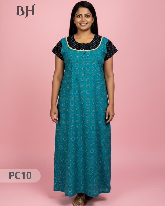 Cotton Printed Nighties | Comfortable Free Size Nightwear for Women