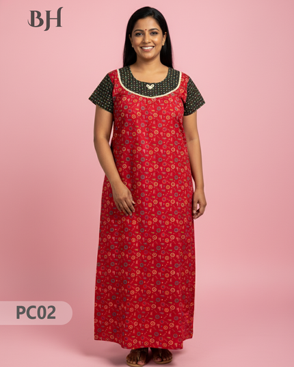 Cotton Printed Nighties | Comfortable Free Size Nightwear for Women