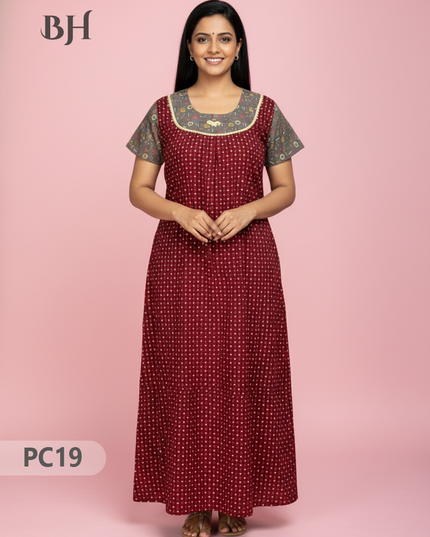 Cotton Printed Nighties | Comfortable Free Size Nightwear for Women