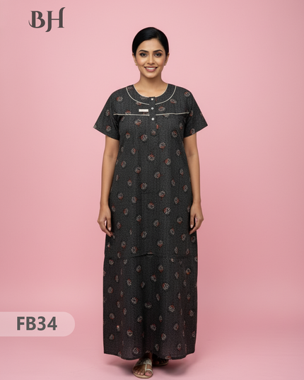 Cotton Printed Nighties | Comfortable Free Size Nightwear for Women