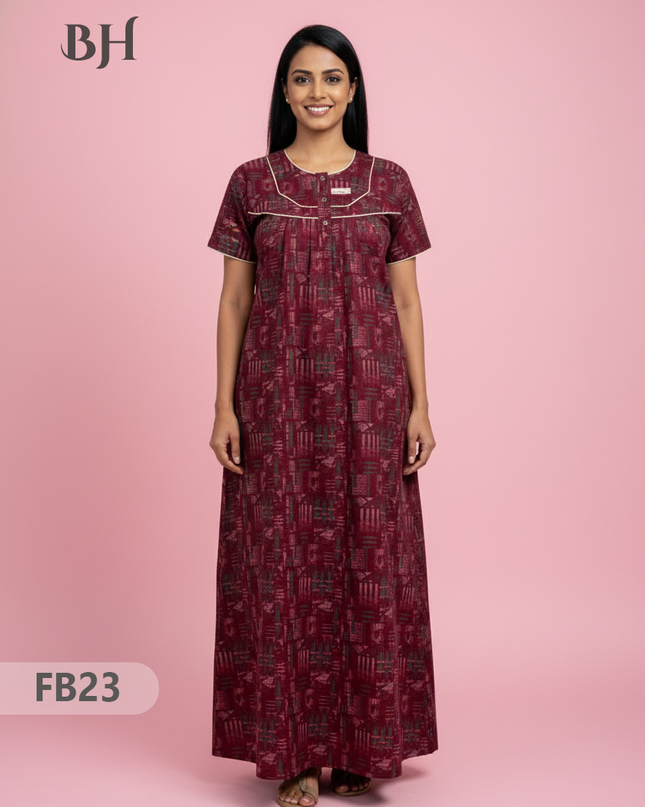 Cotton Printed Nighties | Comfortable Free Size Nightwear for Women