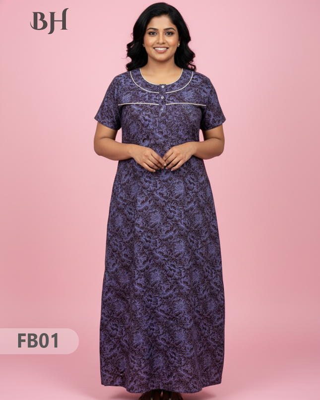 Cotton Printed Nighties | Comfortable Free Size Nightwear for Women