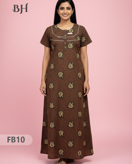 Cotton Printed Nighties | Comfortable Free Size Nightwear for Women