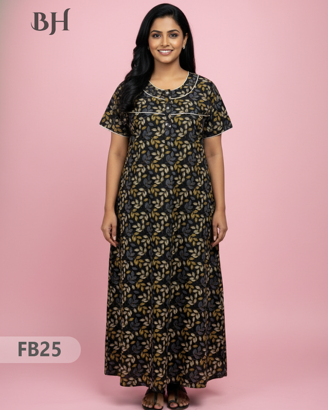 Cotton Printed Nighties | Comfortable Free Size Nightwear for Women