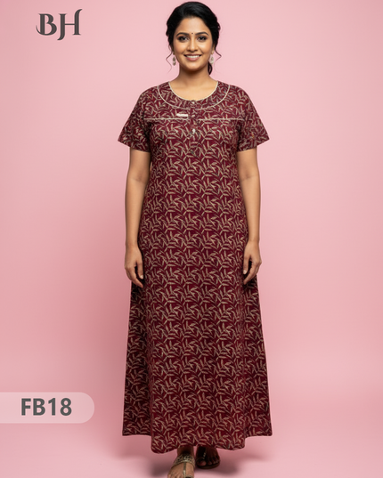 Cotton Printed Nighties | Comfortable Free Size Nightwear for Women