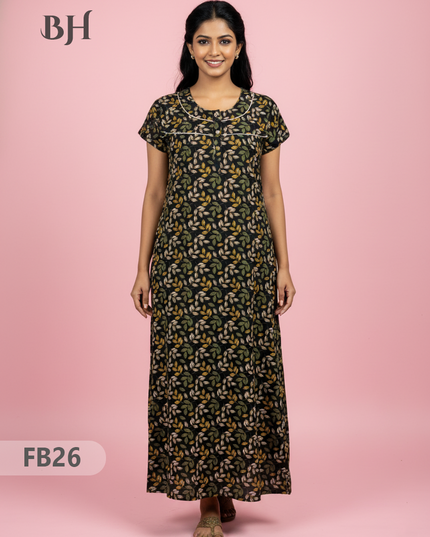 Cotton Printed Nighties | Comfortable Free Size Nightwear for Women