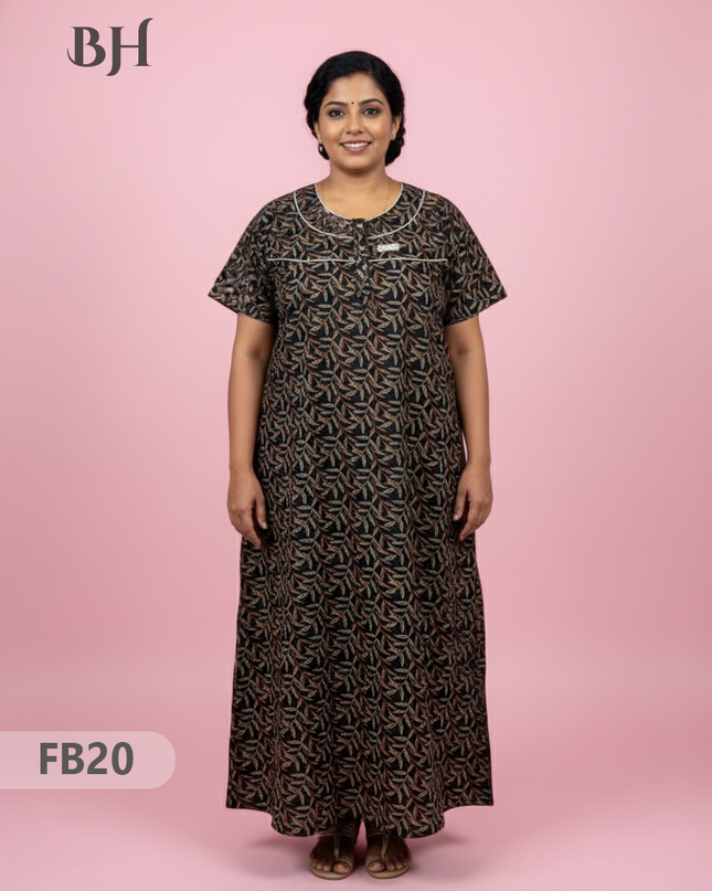 Cotton Printed Nighties | Comfortable Free Size Nightwear for Women