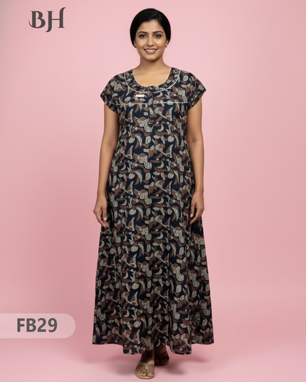 Cotton Printed Nighties | Comfortable Free Size Nightwear for Women