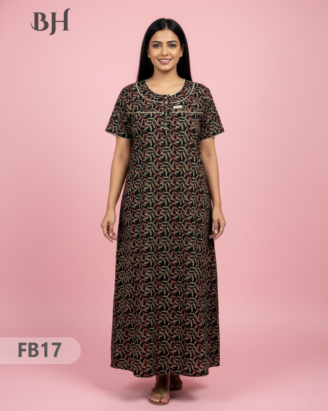 Cotton Printed Nighties | Comfortable Free Size Nightwear for Women