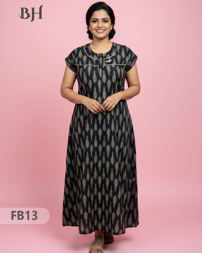Cotton Printed Nighties | Comfortable Free Size Nightwear for Women