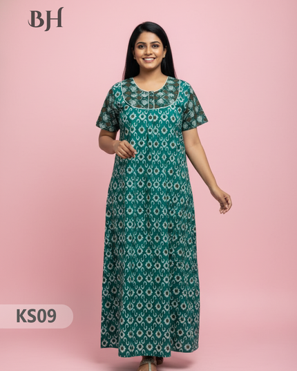 Cotton Printed Nighties | Comfortable Free Size Nightwear for Women