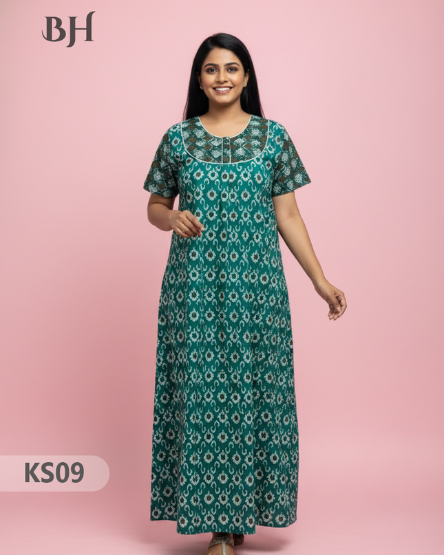 Cotton Printed Nighties | Comfortable Free Size Nightwear for Women