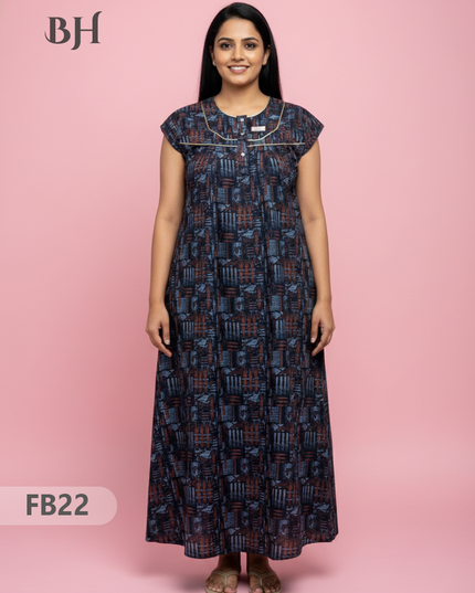 Cotton Printed Nighties | Comfortable Free Size Nightwear for Women