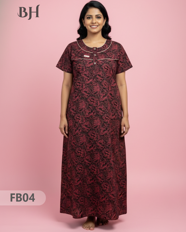 Cotton Printed Nighties | Comfortable Free Size Nightwear for Women