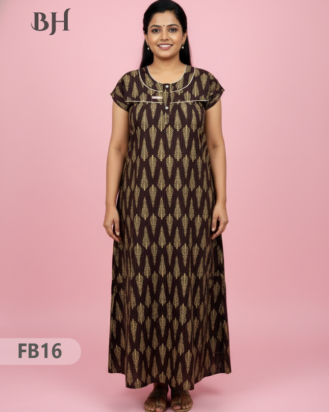 Cotton Printed Nighties | Comfortable Free Size Nightwear for Women