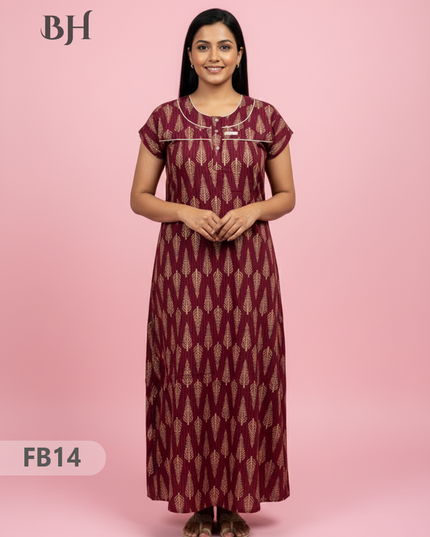 Cotton Printed Nighties | Comfortable Free Size Nightwear for Women