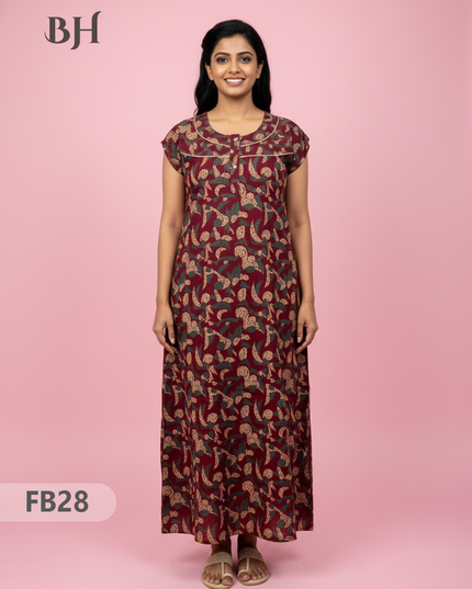 Cotton Printed Nighties | Comfortable Free Size Nightwear for Women