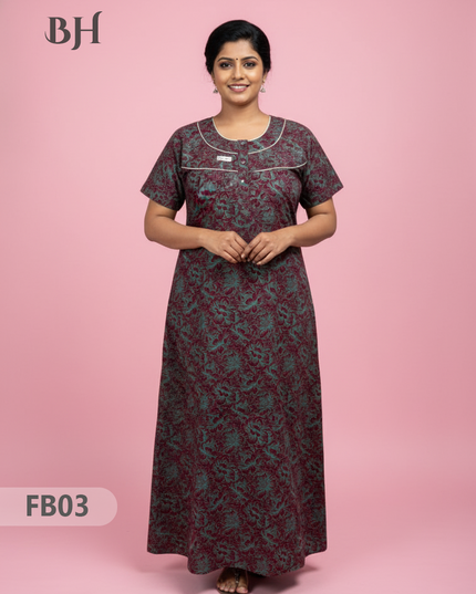 Cotton Printed Nighties | Comfortable Free Size Nightwear for Women