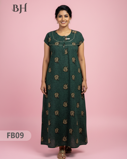 Cotton Printed Nighties | Comfortable Free Size Nightwear for Women