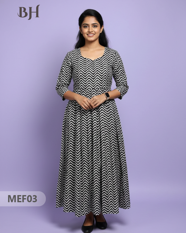 Mul Cotton Maternity & Feeding Frock – Black