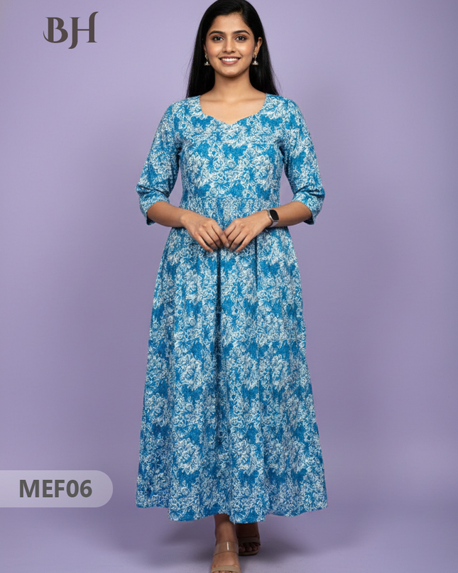 Mul Cotton Maternity & Feeding Frock – Sky Blue