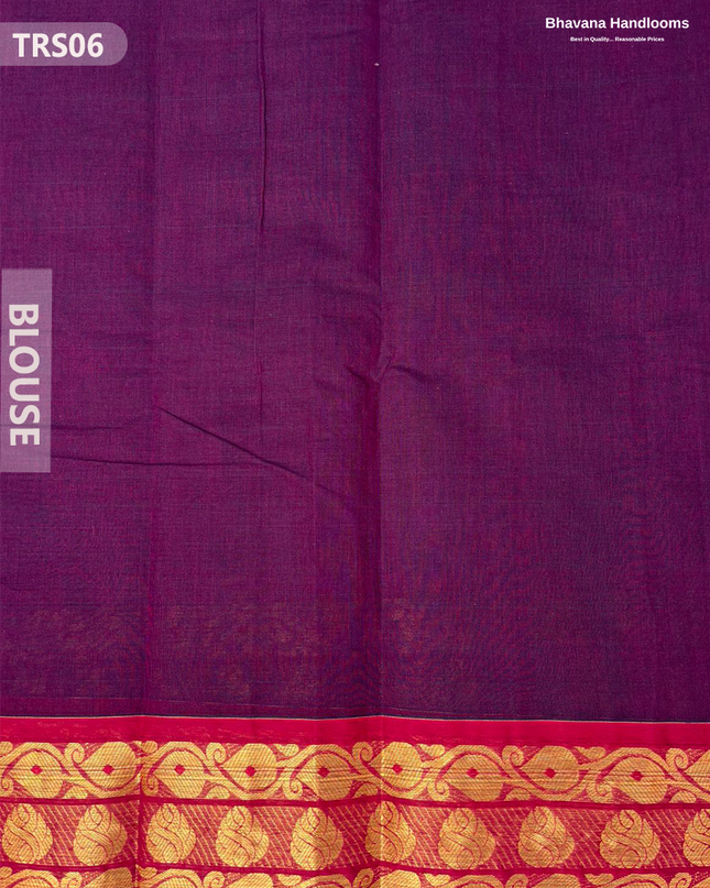 South Indian Premium Handloom Zari Border Saree with Rich Pallu – Deep Violet