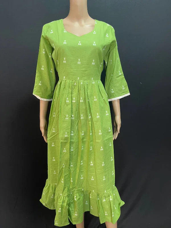 Green Cotton Frock for Women & Girls | Premium Style & Comfort