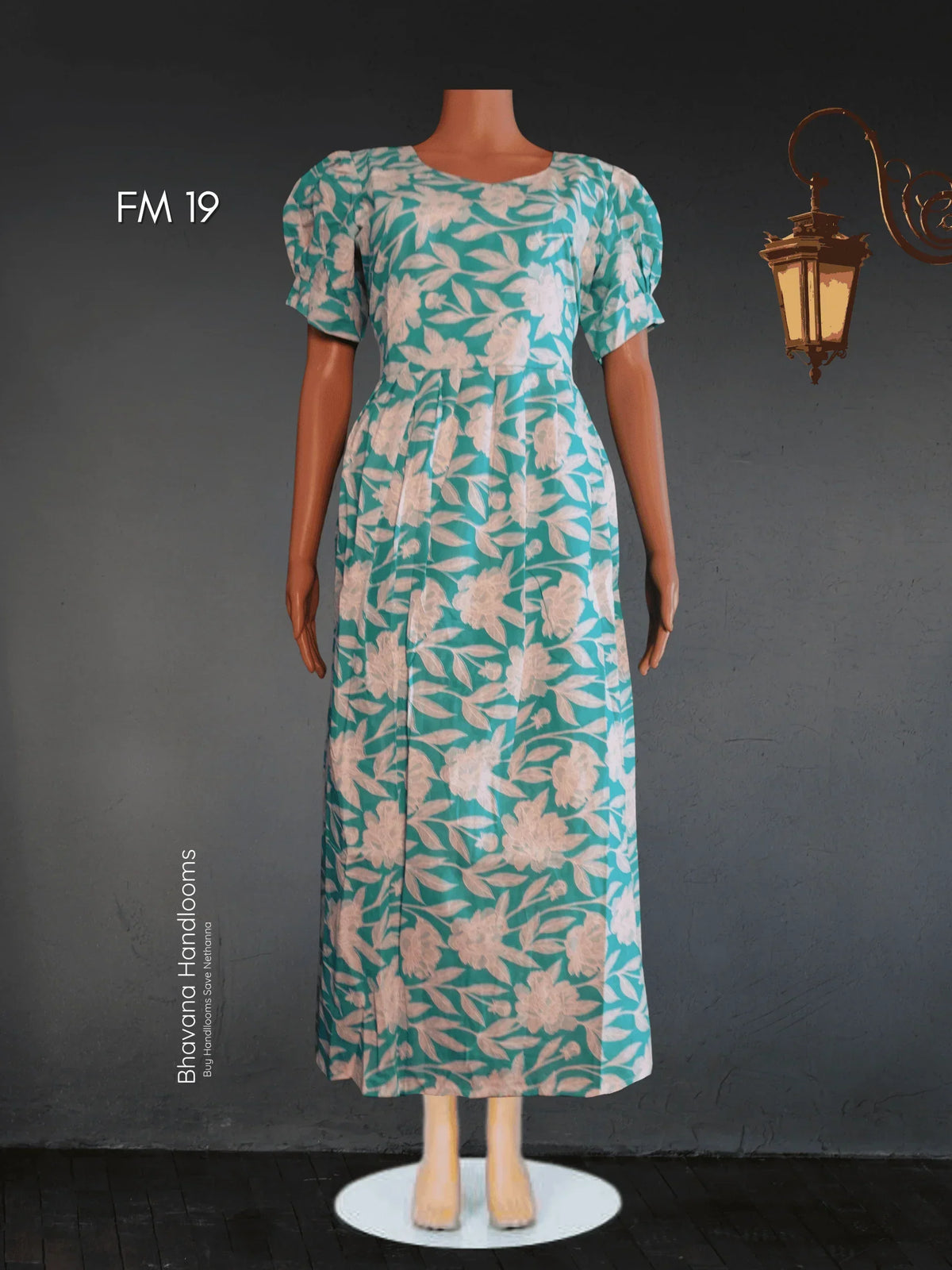 Premium Mul Cotton Frock Sky Blue – Puff Sleeve Design with Knots, Zero Shrinkage