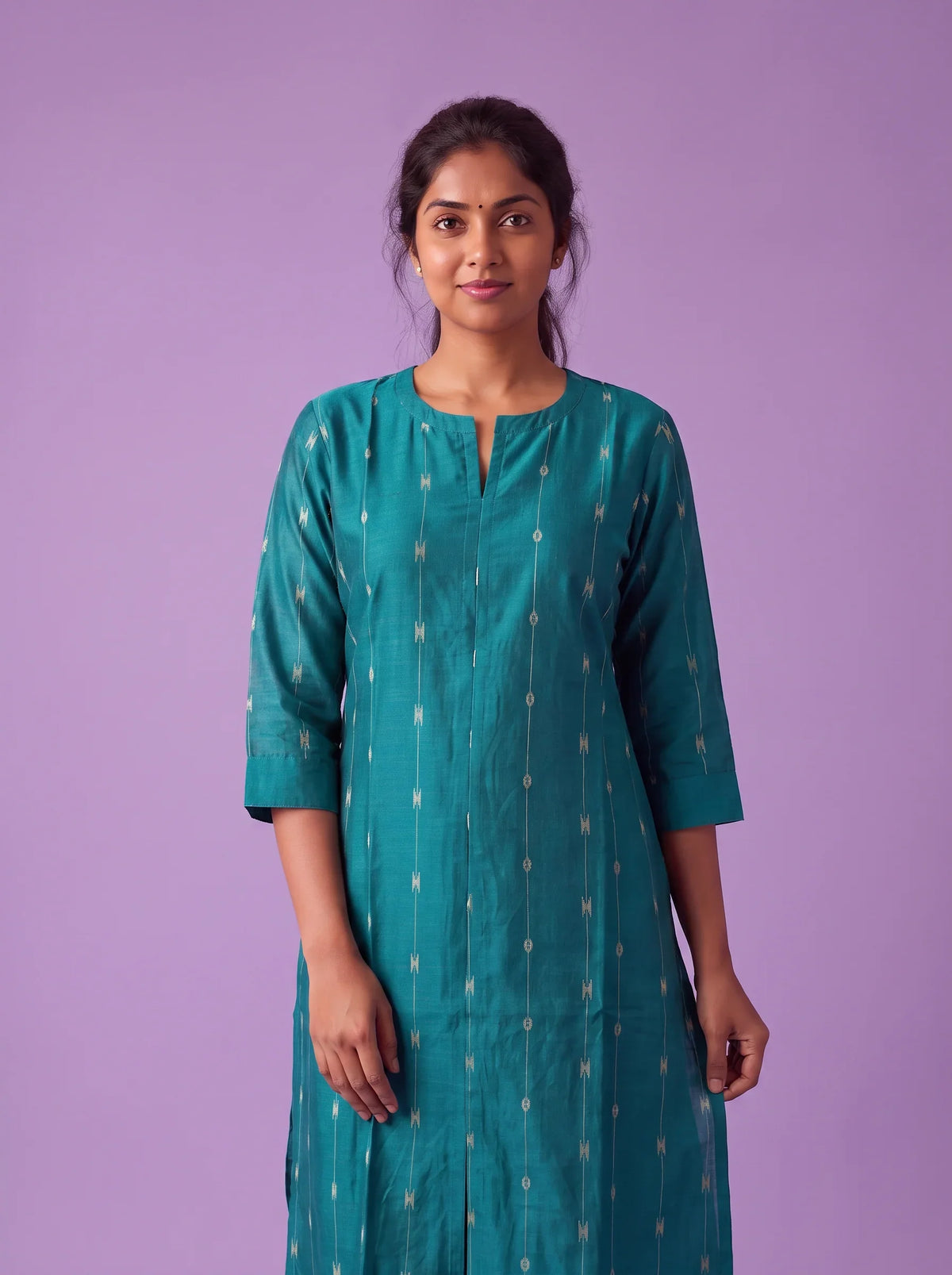 Premium Raw Silk Co-Ord Set in Turquoise Blue Colour with Elastic Bottom | Ready to Wear