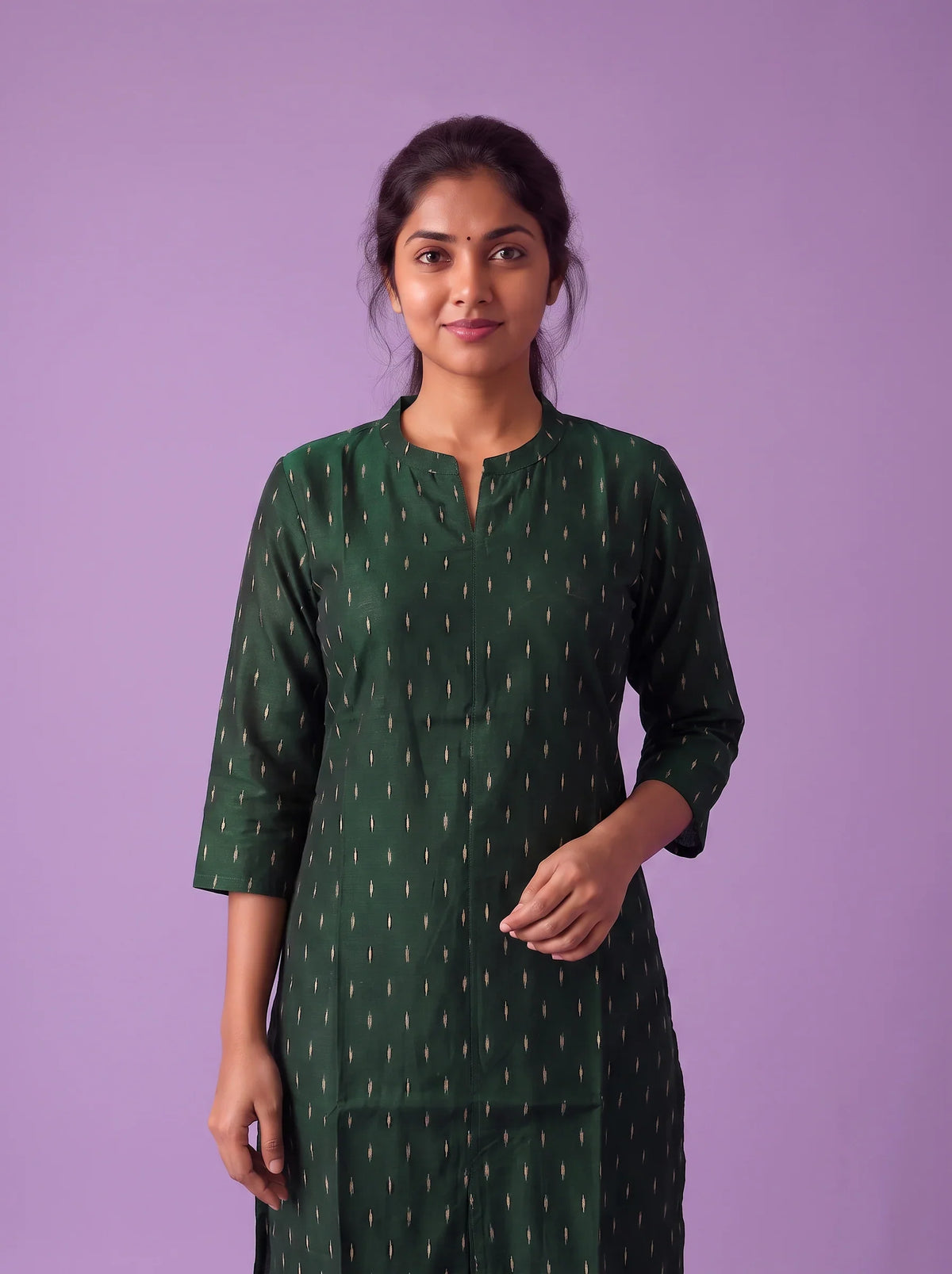 Premium Raw Silk Co-Ord Set in Bottle Green Colour with Elastic Bottom | Ready to Wear