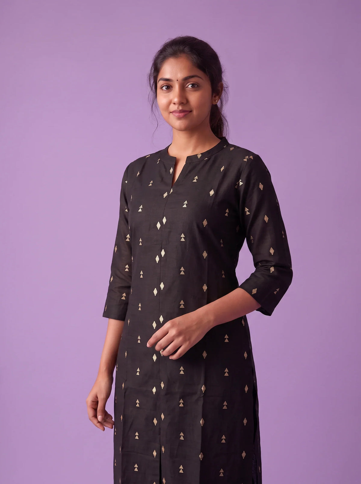 Premium Raw Silk Co-Ord Set in Black Colour with Elastic Bottom | Ready to Wear