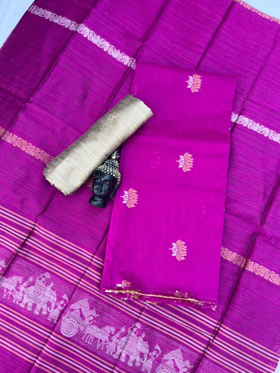 Premium Purple Raw Silk 3PC Unstitched Dress Material for Women