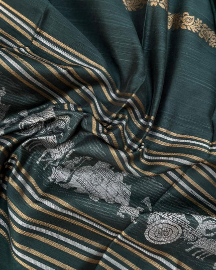 Premium Blue Dianne Raw Silk 3PC Unstitched Dress Material for Women