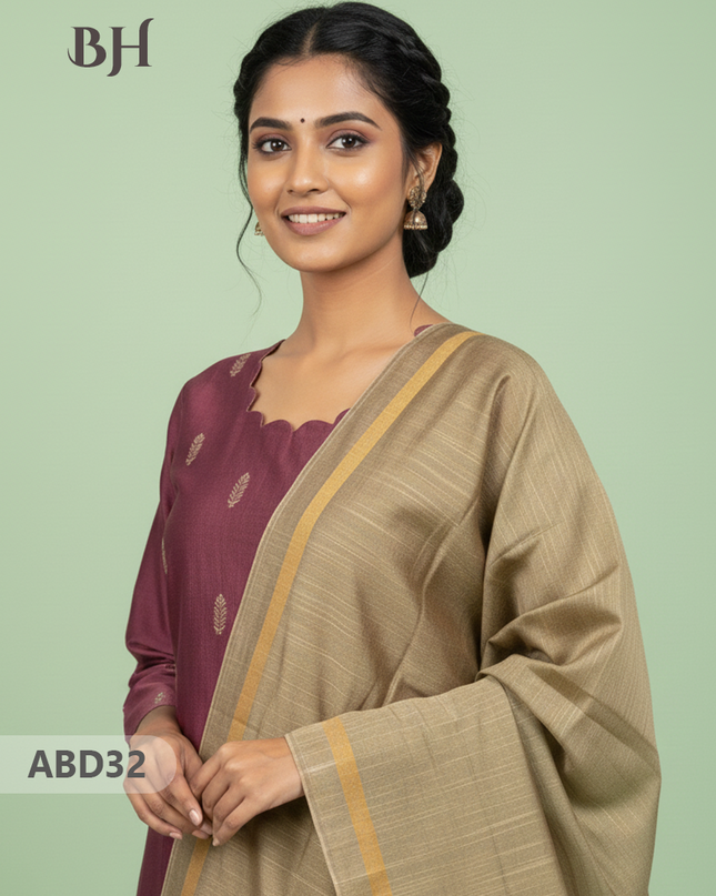 Raw Silk 3-Piece Kurti Set with Cut Work Neck Design in Onion Pink Colour | Full-Length Lined Kurti with Gold Dupatta