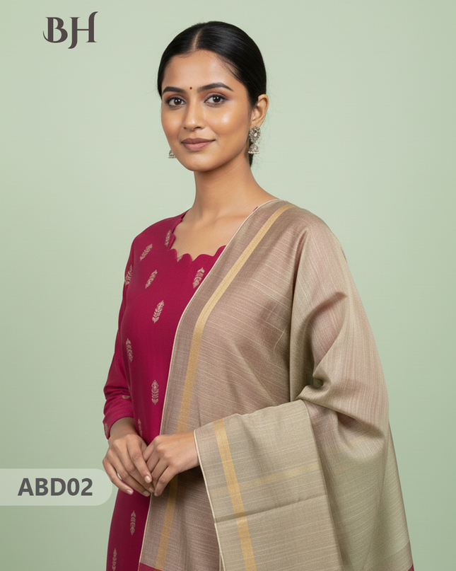 Raw Silk 3-Piece Kurti Set with Cut Work Neck Design in Pink Colour | Full-Length Lined Kurti with Gold Dupatta