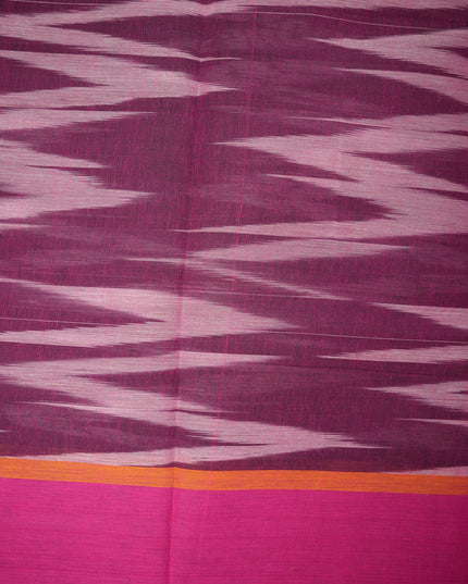 Pochampally Handloom Saree in Black and Grey Colour with Traditional Ikat Design & Magenta Border