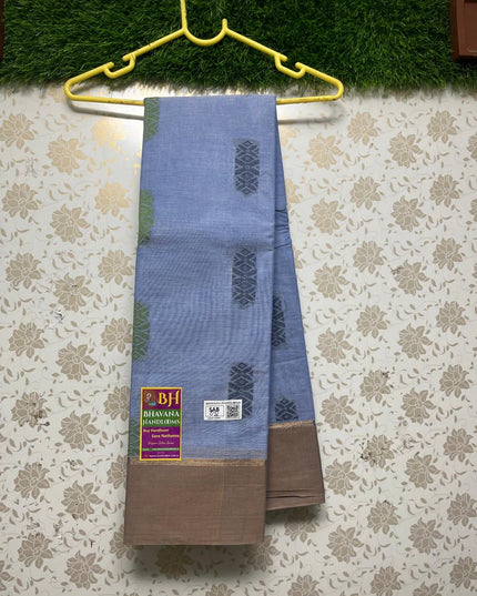 Kanchi Cotton Saree With Blue Colour