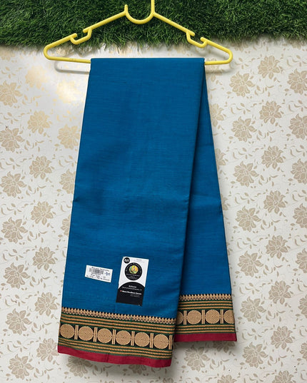 Kanchi Cotton Saree with Blue Colour without blouse