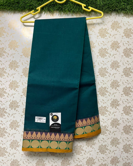 Kanchi Cotton Saree with Green Colour without blouse