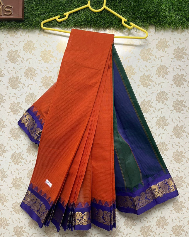 Mini Gadwal Handloom Cotton Saree with Maroon Colour