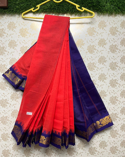 Mini Gadwal Handloom Cotton Saree with Pink Colour