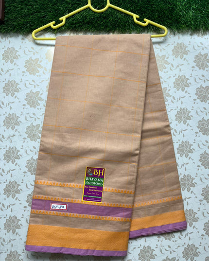 Office Wear Handloom Saree Brown Color