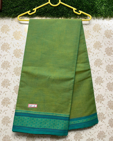 Office Wear Handloom Saree Green Color